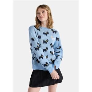 Stranger Things Season 5 Erica Scottie Dog Sweater NWT Size L Blue No Boundaries